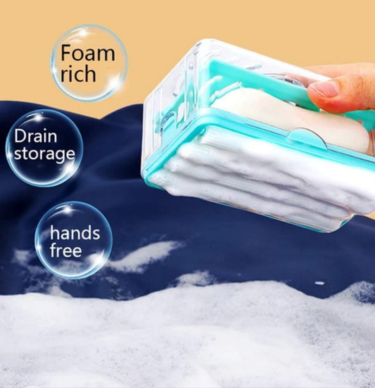 2-in-1 Foam Rich Soap Box with Drain | Quick Dry Soap Saver