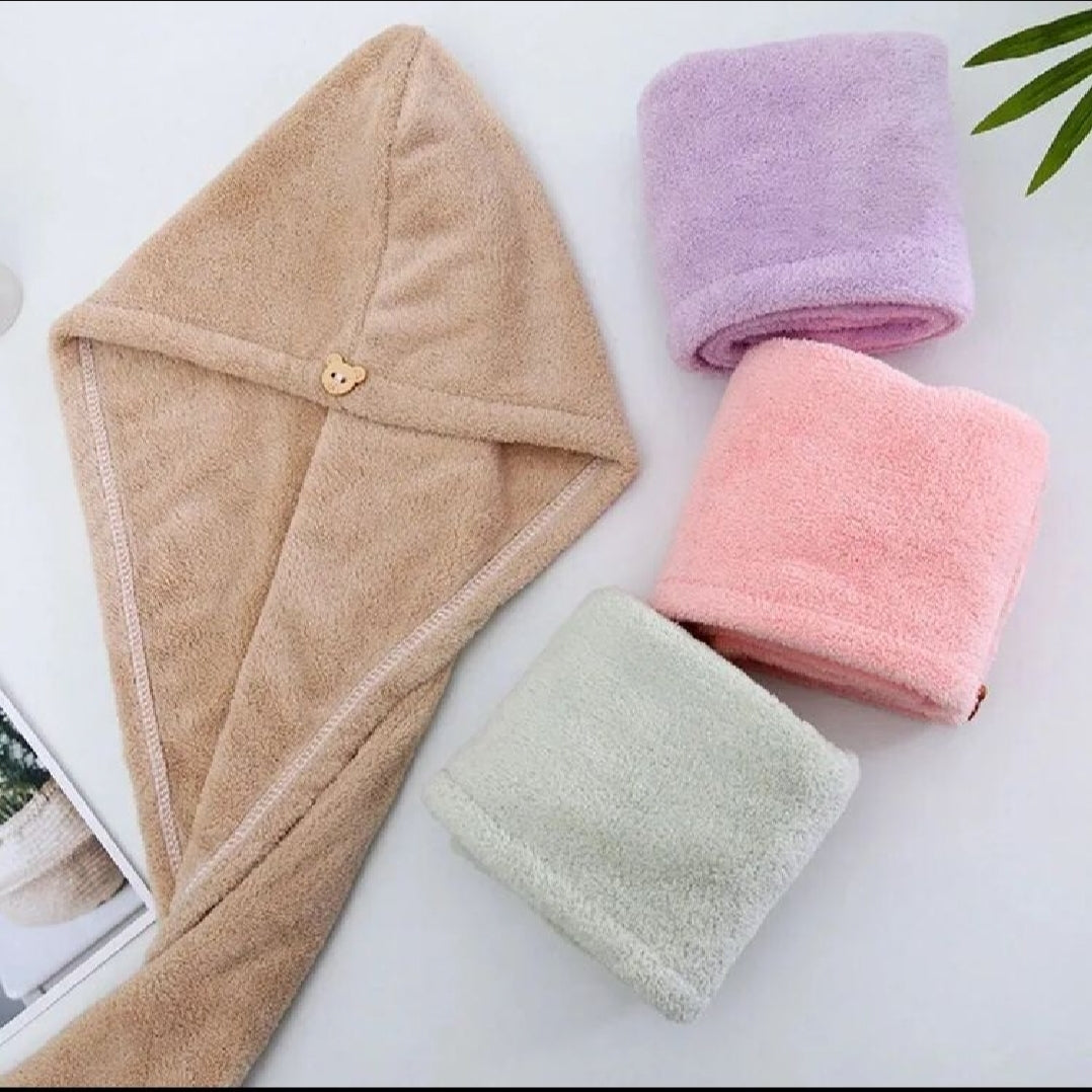1pc Microfiber Hair Towel Fast Drying Dryer Towel Women Wrap Head Absorption Water Bath Hat