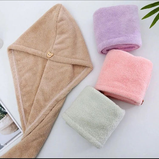 1pc Microfiber Hair Towel Fast Drying Dryer Towel Women Wrap Head Absorption Water Bath Hat