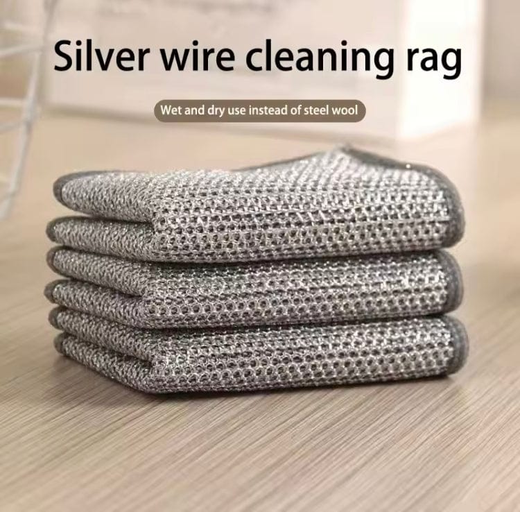 Double-Sided Mesh Steel Wire Dishcloth-Perfect for Kitchen Cleaning & Dishwashing