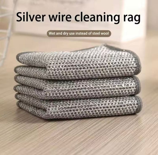 Double-Sided Mesh Steel Wire Dishcloth-Perfect for Kitchen Cleaning & Dishwashing