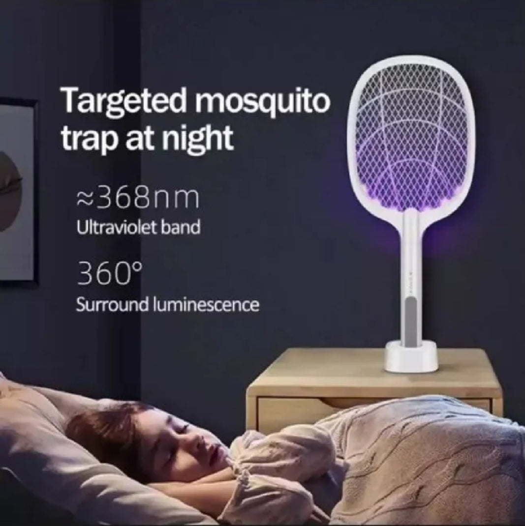 Autokill 2-in-1 Mosquito Bat Racket Killer Mosquito Killer lamp Rechargeable Handheld Electric Fly Swatter Mosquito Killer Racket Insect Killer Bat with UV Light Lamp, LED Light