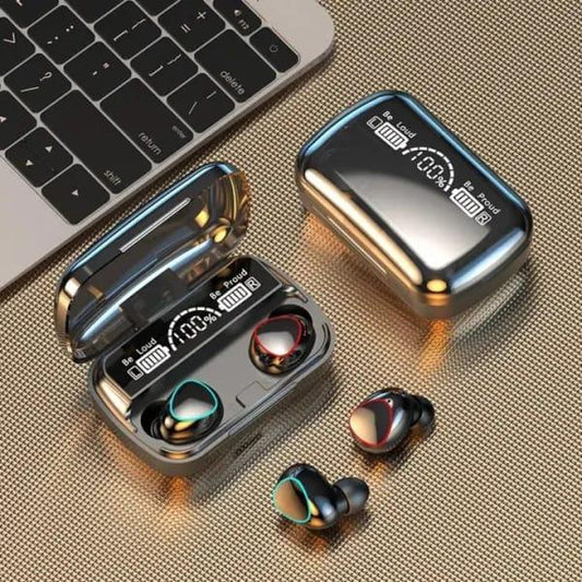 M10 Digital Display case Earbuds, Black