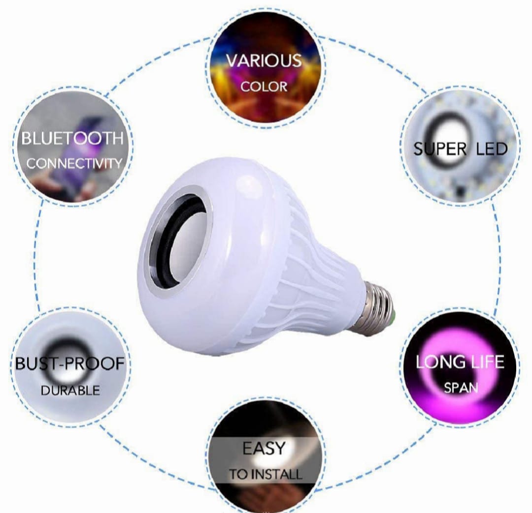 Smart LED Bulb - Smart LED Music Bulb - Bluetooth Light Speaker- App Control Compatible With Android/|OS