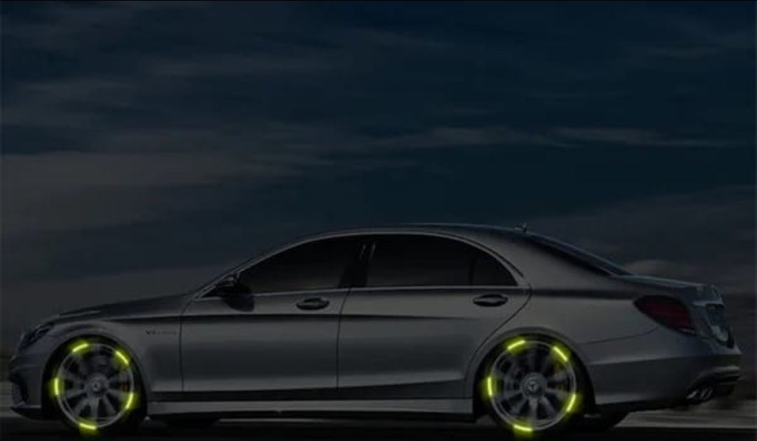 (20pcs) Wheel Center Reflective Stickers Stripe | Wheel Hub Sticker For Car, Bicycle, Motorcycle | Car Warning Sticker