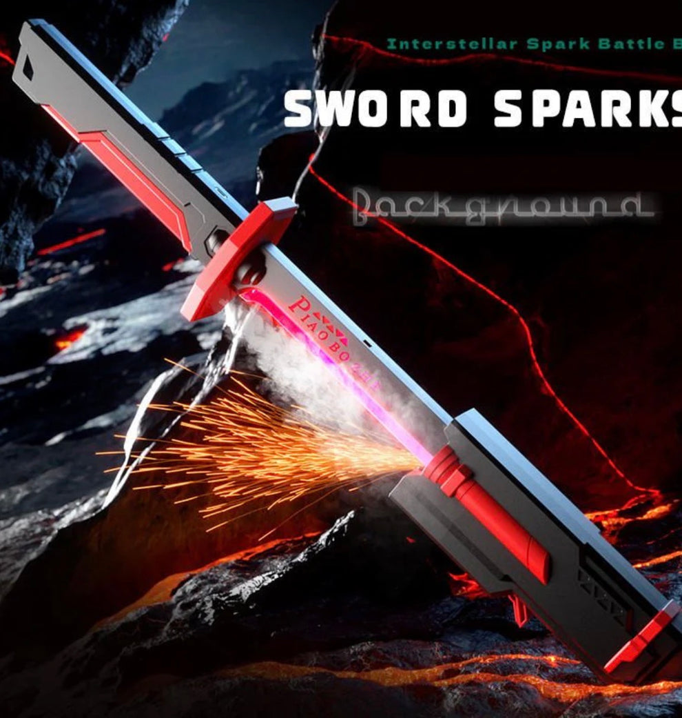 SparkBlade LED Katana Sword with Smoke & Spark Effect | Light-Up Action Toy