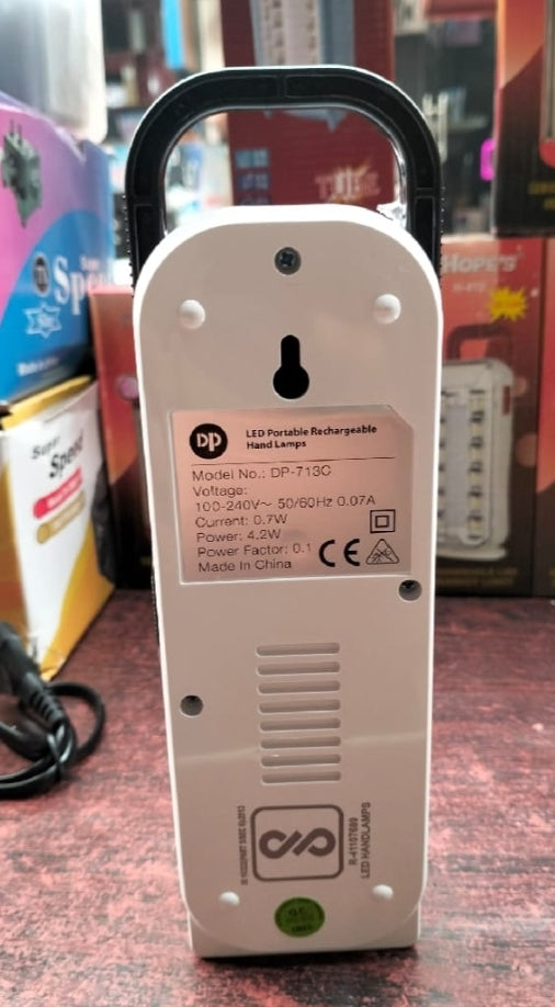 مصباح شحن DP-713C ببطارية 1300 مللي أمبير، مصباح محمول وقابل لإعادة الشحن