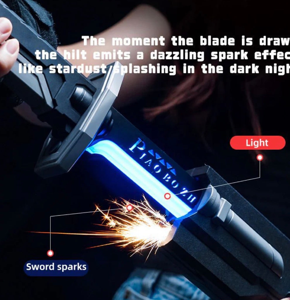 SparkBlade LED Katana Sword with Smoke & Spark Effect | Light-Up Action Toy