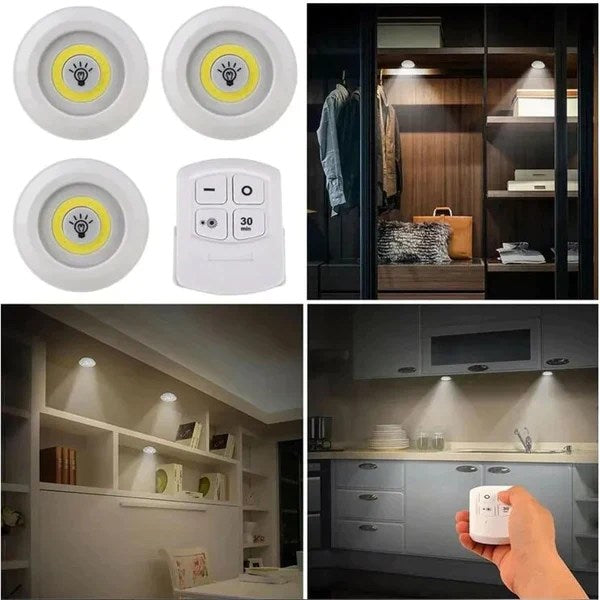 3 قطع إضاءة LED لاصقة بالتحكم عن بعد
تعمل بالبطارية
