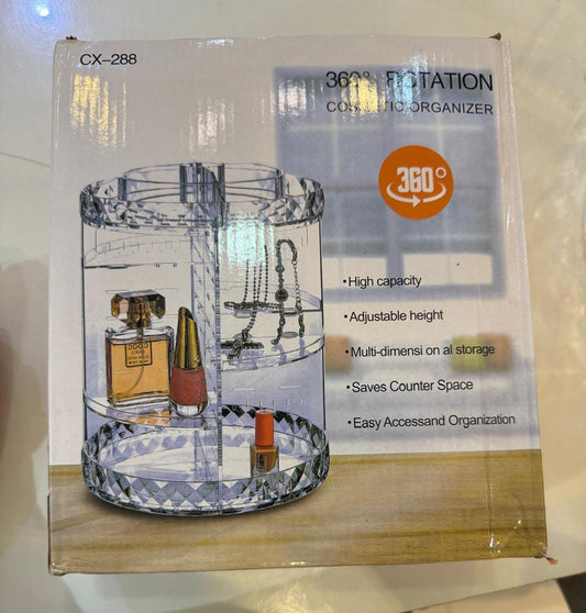 360° Rotating Diamond Cut Cosmetic Organizer