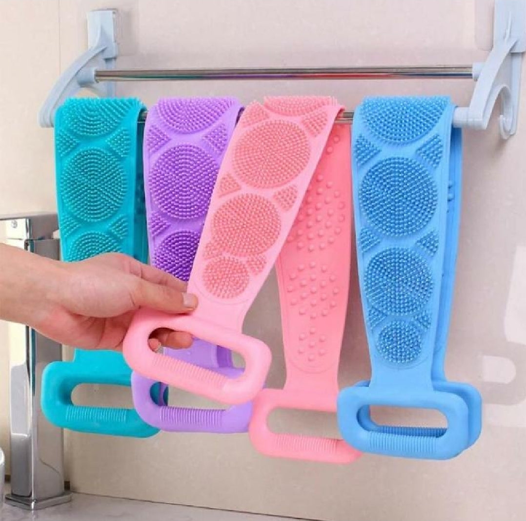 Silicone Body Wash , Body Scrubber Belt With Double Side Shower Belt