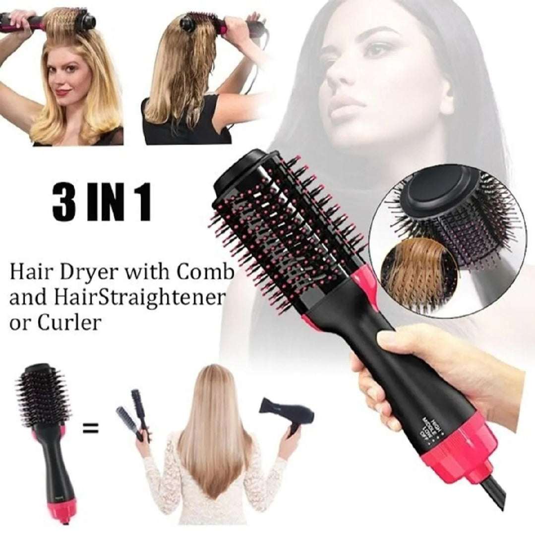 One Step Blow Hair Dryer and Volumizer Brush | Hot Air Brush Hair Styler for Straightening & Curl