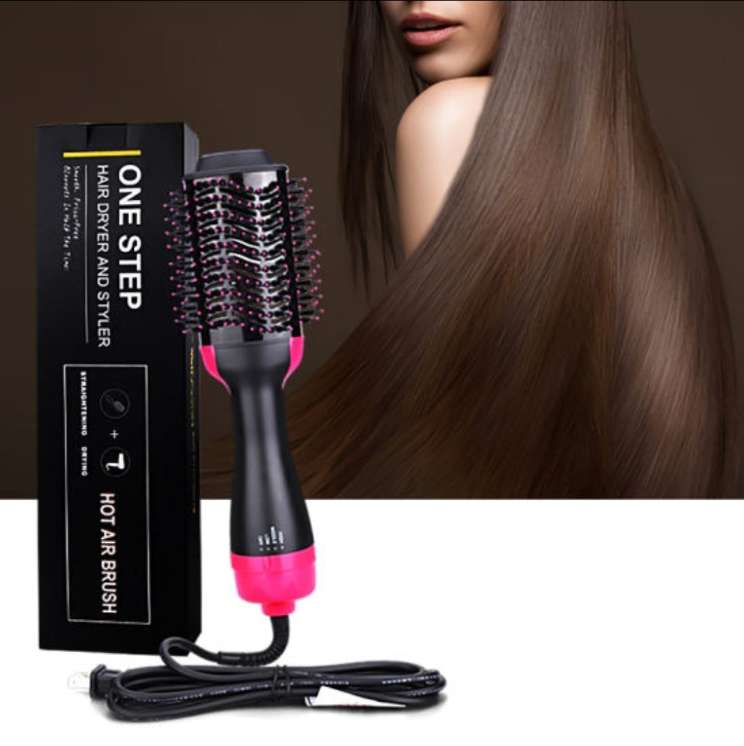 One Step Blow Hair Dryer and Volumizer Brush | Hot Air Brush Hair Styler for Straightening & Curl