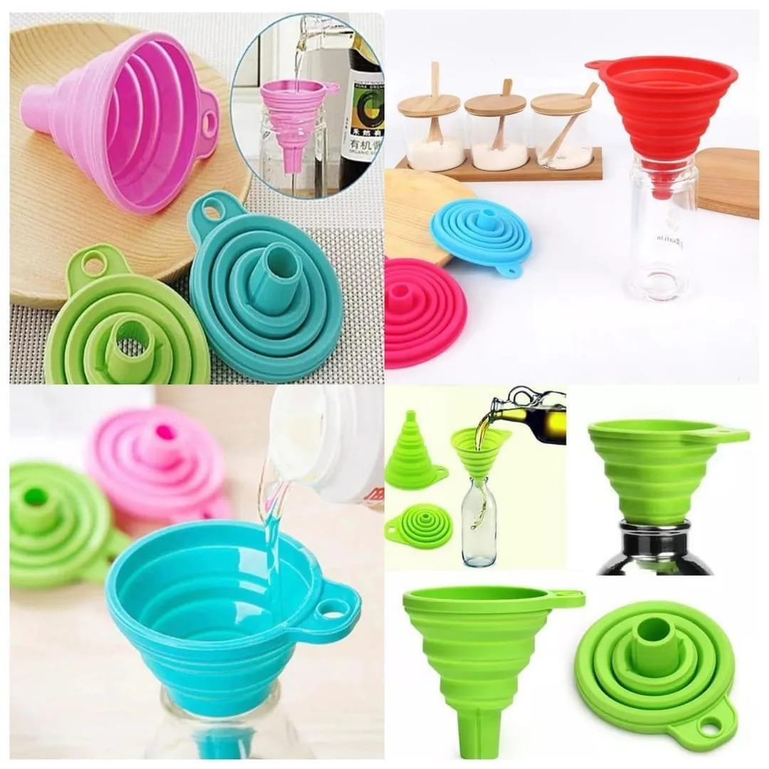 Pack of 2 Collapsable Silicone Foldable Funnel