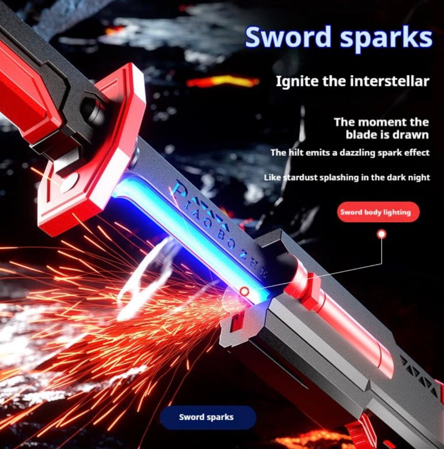 SparkBlade LED Katana Sword with Smoke & Spark Effect | Light-Up Action Toy
