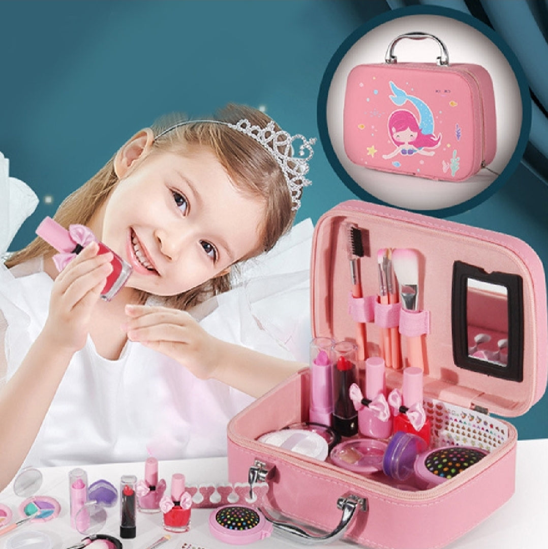2 in 1 Beauty Makeup Kit Bag Toy for Kids, Best High Quality Gift for Girls, Unicorn Safety Cosmetics Box