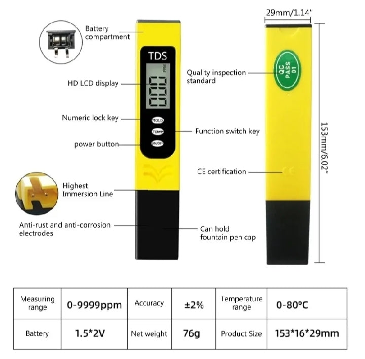 TDS Meter Water Quality Tester