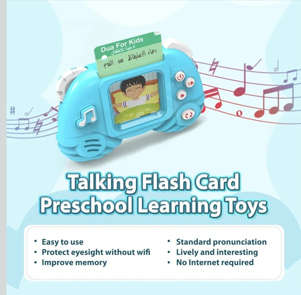 English-Arabic Flash Cards Learning Machine for Toddlers | 198 Cards, 396 Words | Educational Toy for 3-6 Year Old Speech Therapy, Word Games, Early Education