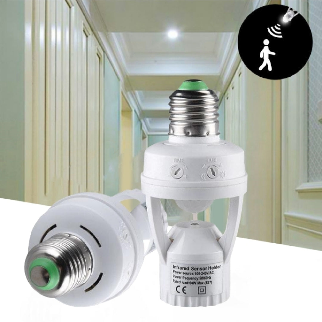 PIR Human Body Motion Sensor LED Lamp with Control Switch Bulb Socket Suitable For E27 Screw Socket Light Bulbs Security Sensor