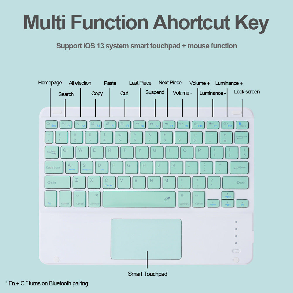 For Tablet PC Bluetooth Keyboard Android Apple Universal Mobile Wireless Bluetooth Backlit Keyboard Mouse Set