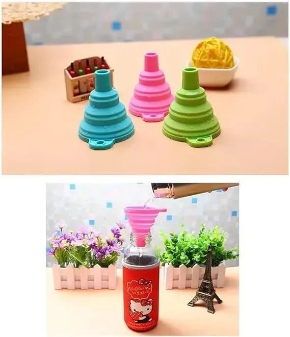 Pack of 2 Collapsable Silicone Foldable Funnel