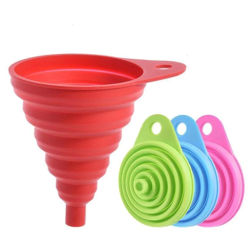 Pack of 2 Collapsable Silicone Foldable Funnel