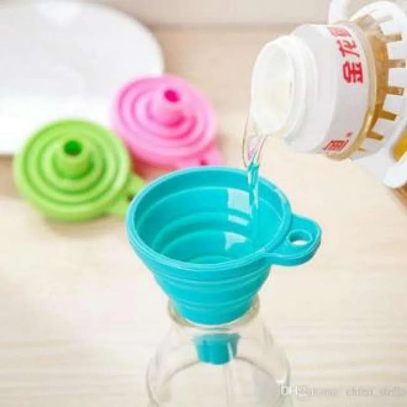 Pack of 2 Collapsable Silicone Foldable Funnel