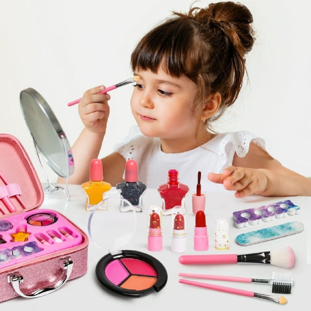 2 in 1 Beauty Makeup Kit Bag Toy for Kids, Best High Quality Gift for Girls, Unicorn Safety Cosmetics Box