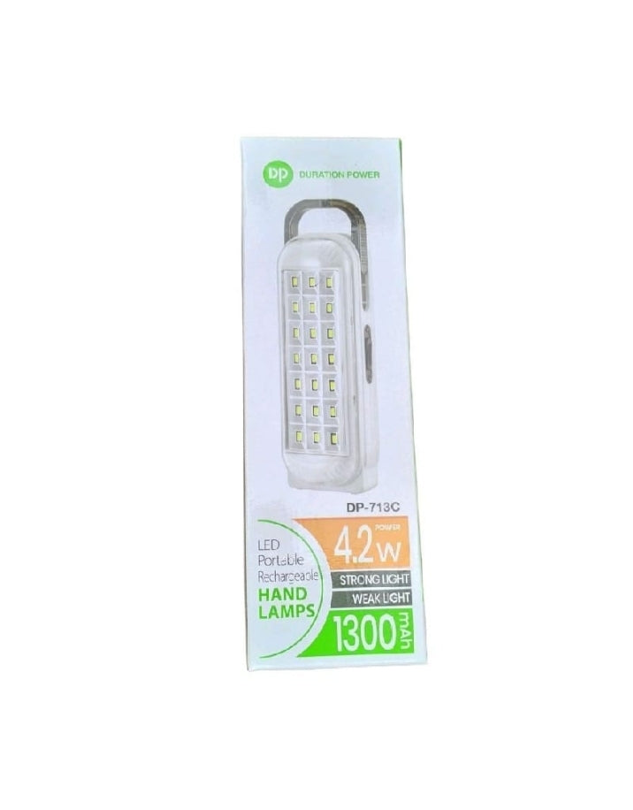 مصباح شحن DP-713C ببطارية 1300 مللي أمبير، مصباح محمول وقابل لإعادة الشحن