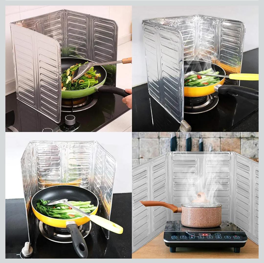 Aluminum Oil Splash Guard Nonstick Splatter Board for Kitchen Gas Stove Cooking Oil-Proof Splash