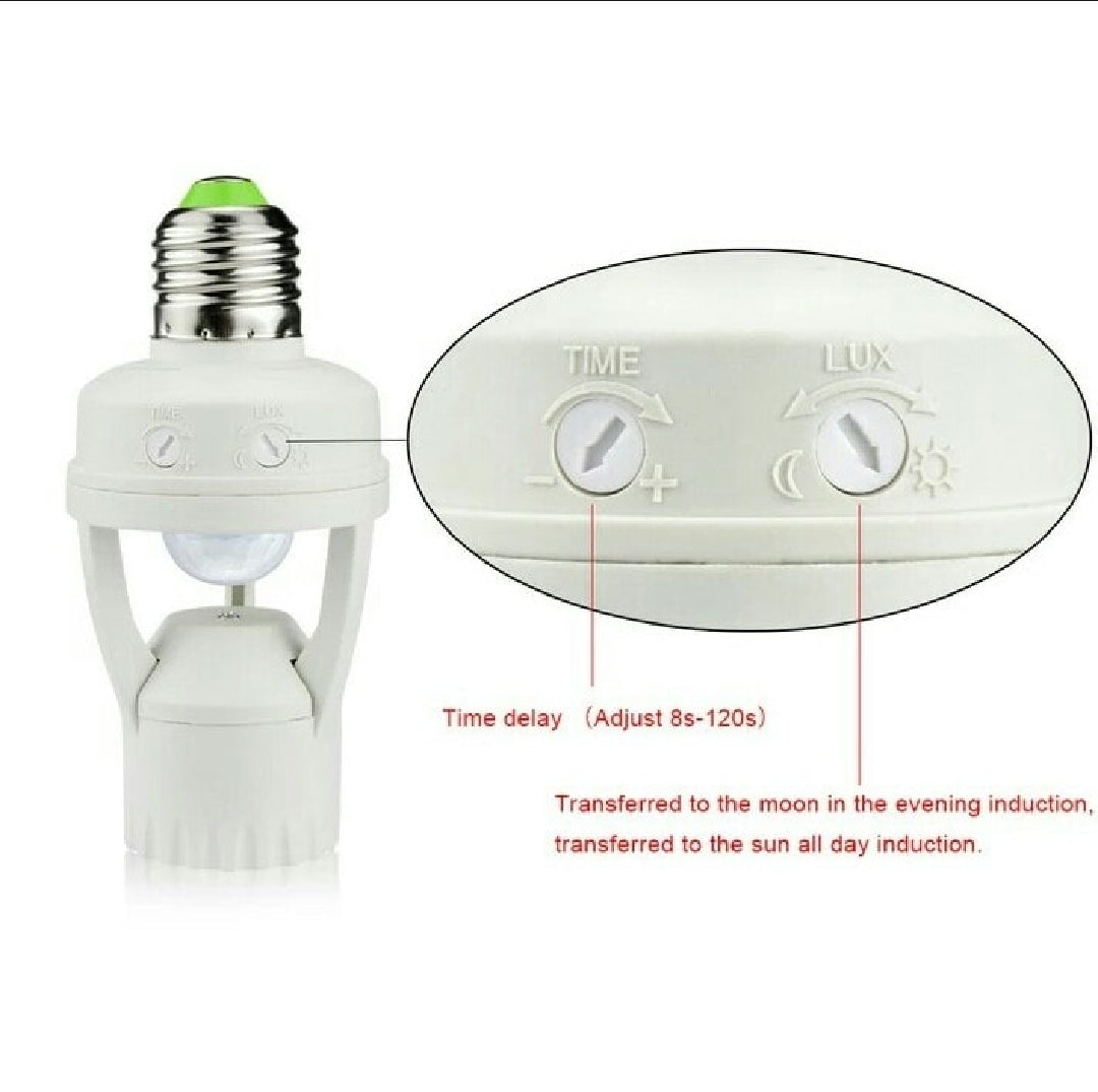PIR Human Body Motion Sensor LED Lamp with Control Switch Bulb Socket Suitable For E27 Screw Socket Light Bulbs Security Sensor