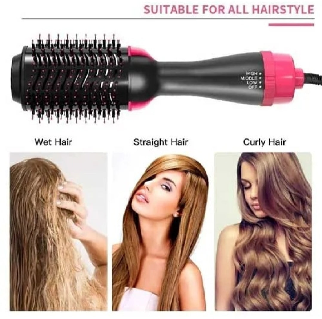One Step Blow Hair Dryer and Volumizer Brush | Hot Air Brush Hair Styler for Straightening & Curl