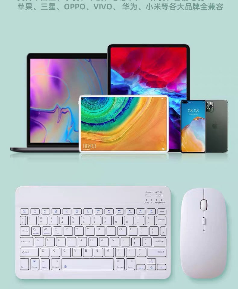 For Tablet PC Bluetooth Keyboard Android Apple Universal Mobile Wireless Bluetooth Backlit Keyboard Mouse Set