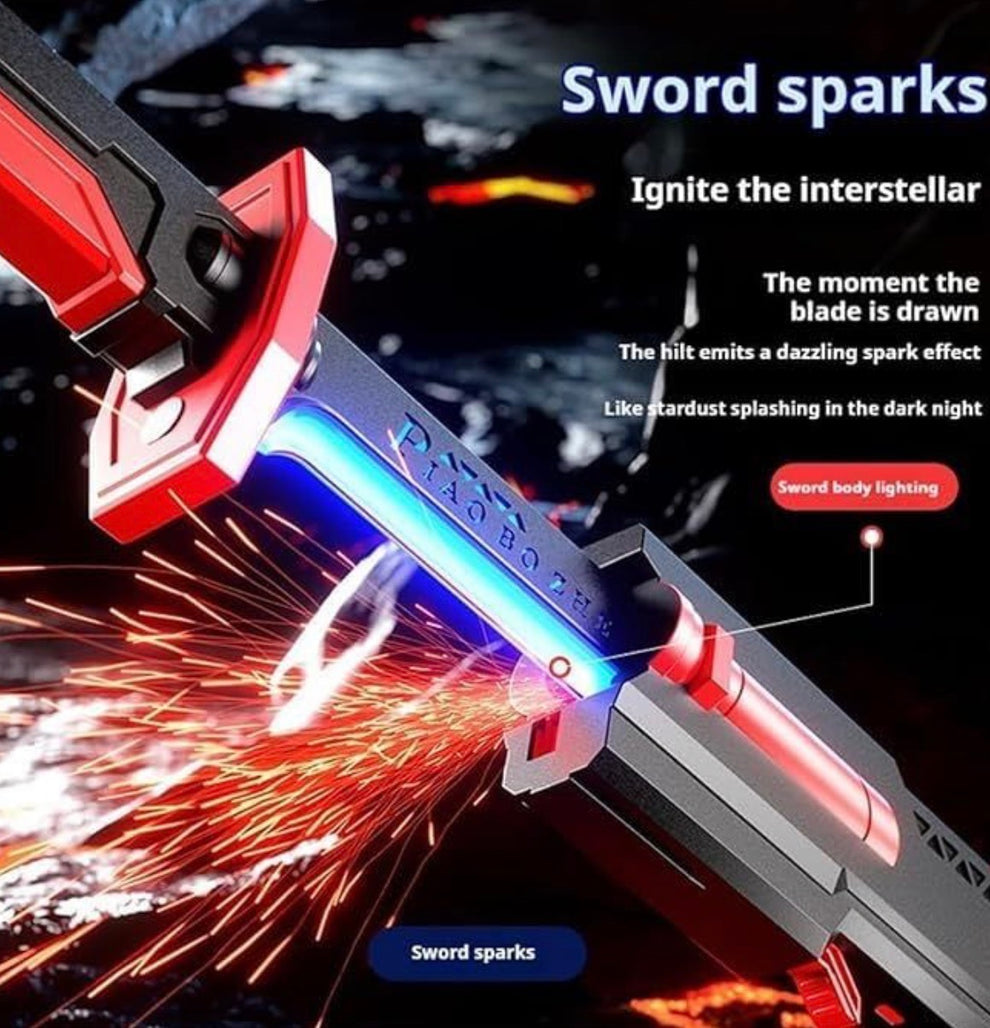 SparkBlade LED Katana Sword with Smoke & Spark Effect | Light-Up Action Toy